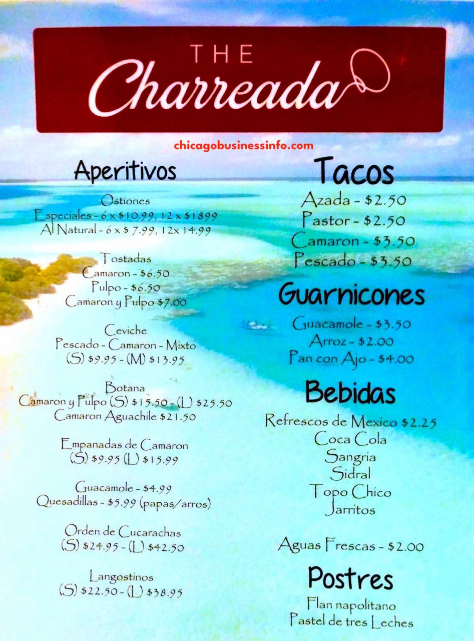 Charreada Cantina & Restaurant Cicero Menu