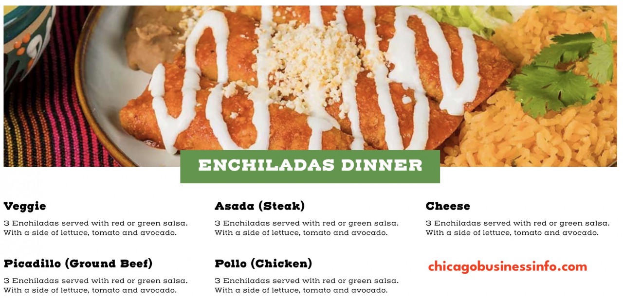 Taco Pros Enchiladas Dinner Menu
