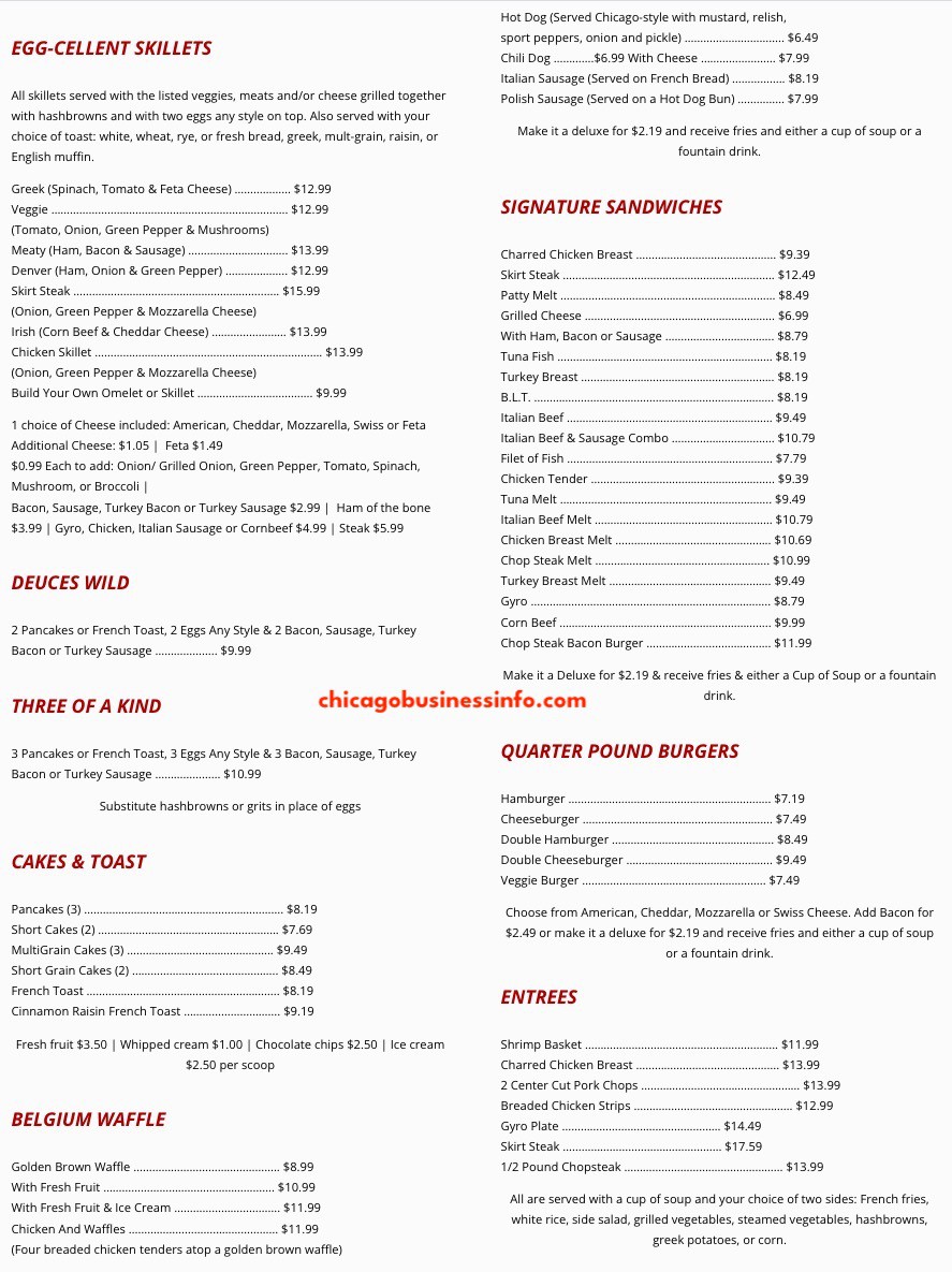 Johnnies Snack Shop Chicago Menu 2