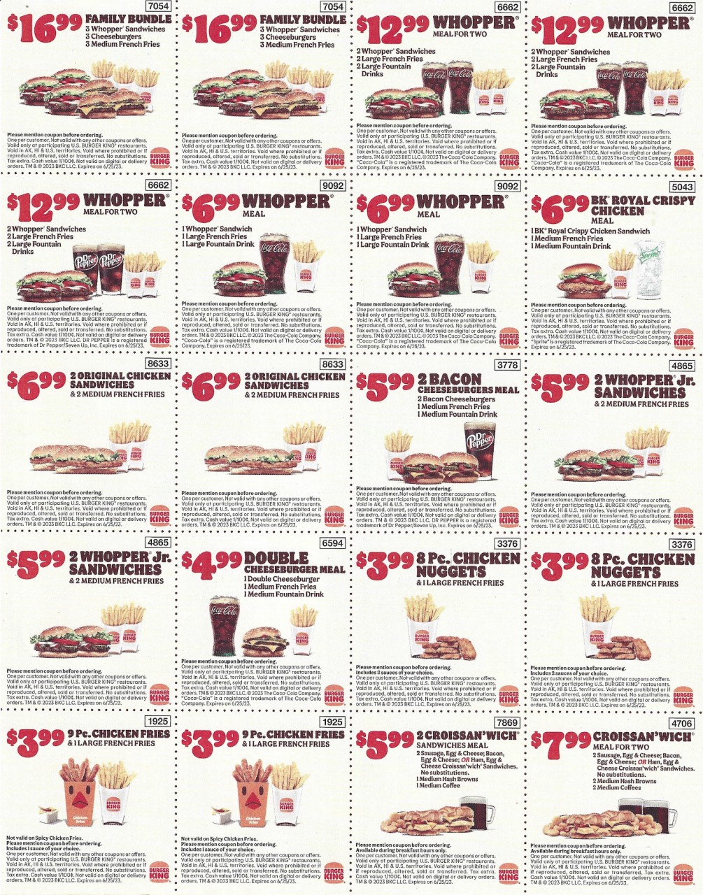 Burger King Printable Coupons Expires 06/25/2023
