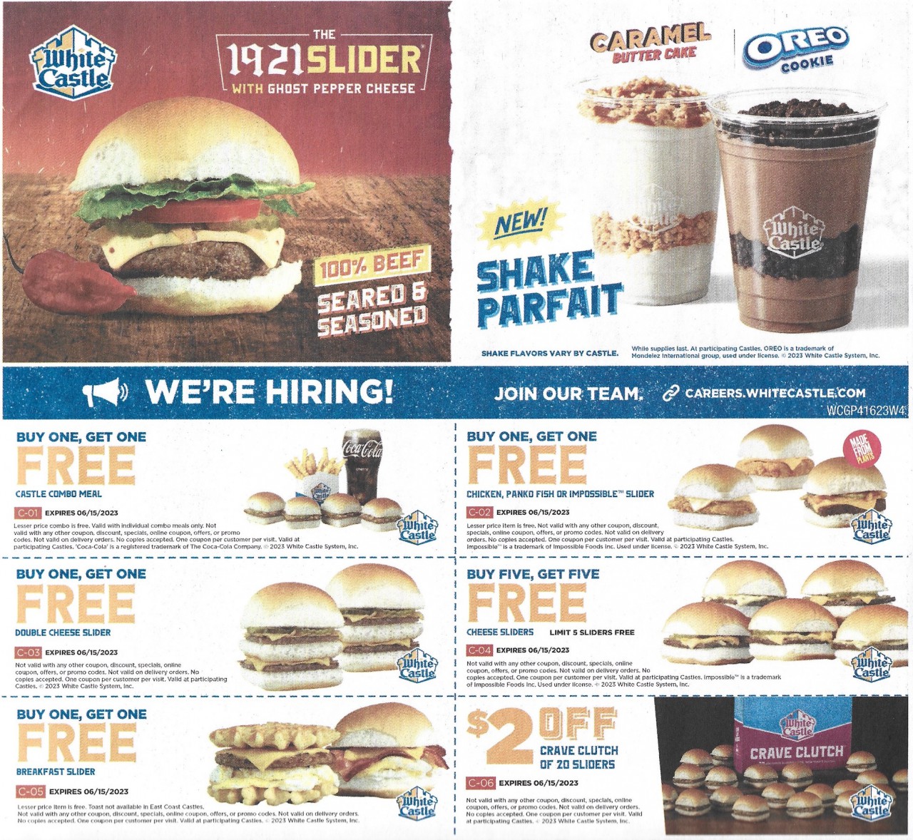 White Castle Printable Coupons - Buy One Get One Free - Expires 06/15/2023