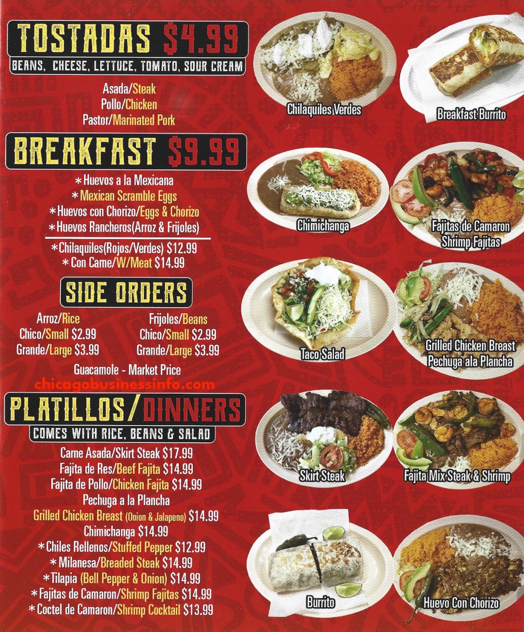 Taqueria El Heredero Chicago Menu 3