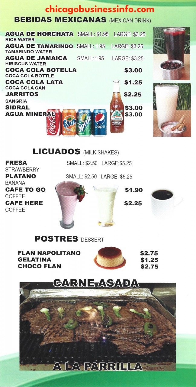 Taqueria El Dorado Chicago Menu 6