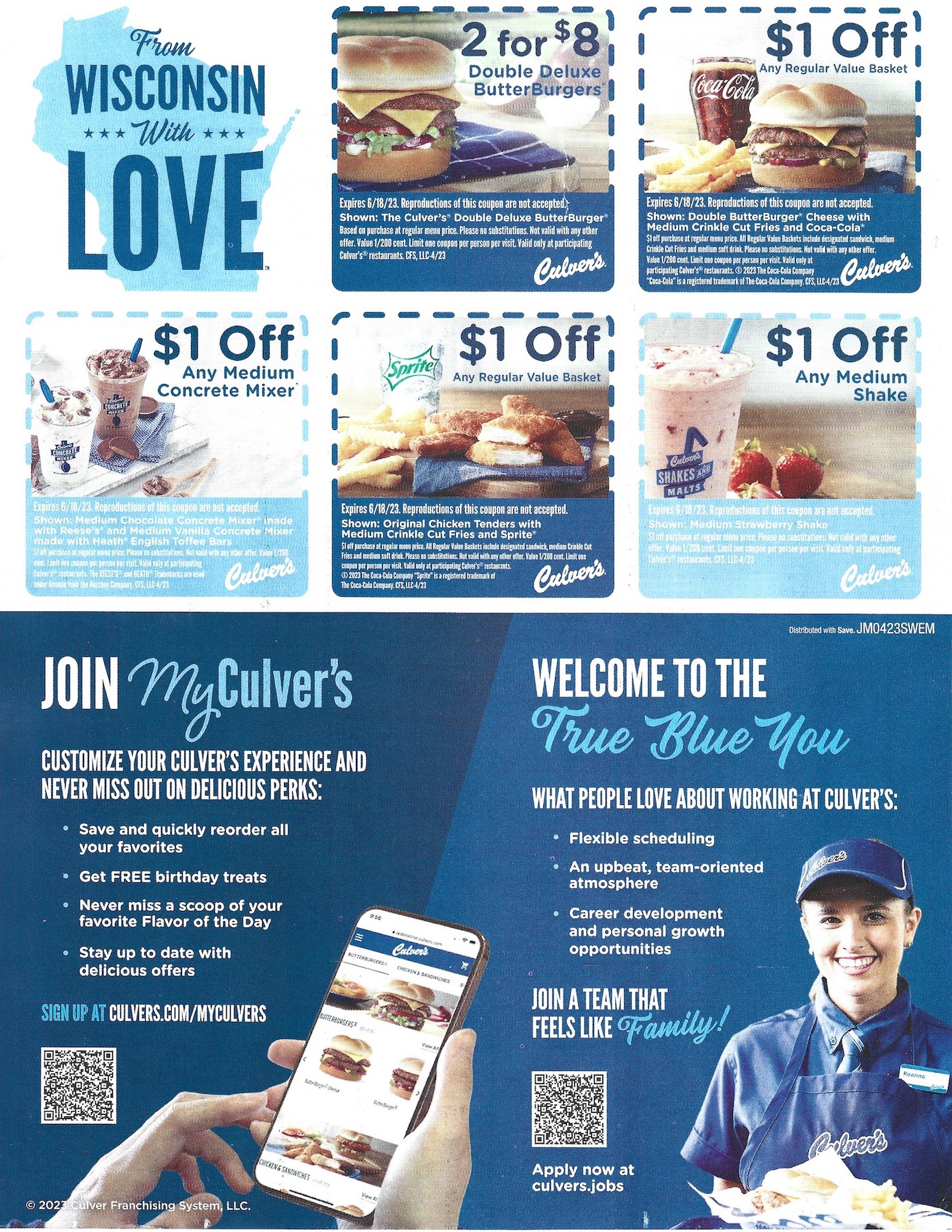 Culver's Printable Coupons - Expires June 18 2023