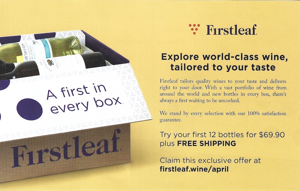 Chicago Exclusive Offers Mailer May 2023 FirstLeaf Wine