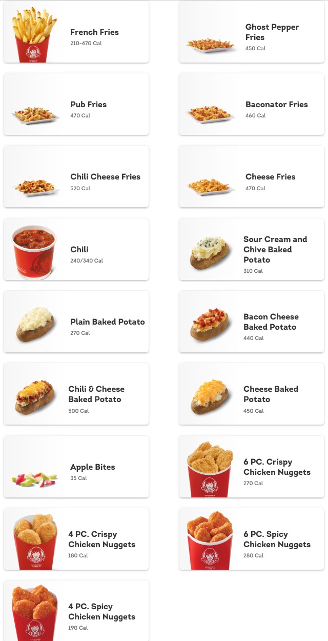 Wendy's Menu Fries And Sides