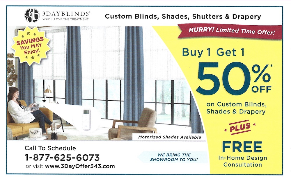 Chicago Exclusive Offers Coupons Mailer May 2023 3 Day Blinds