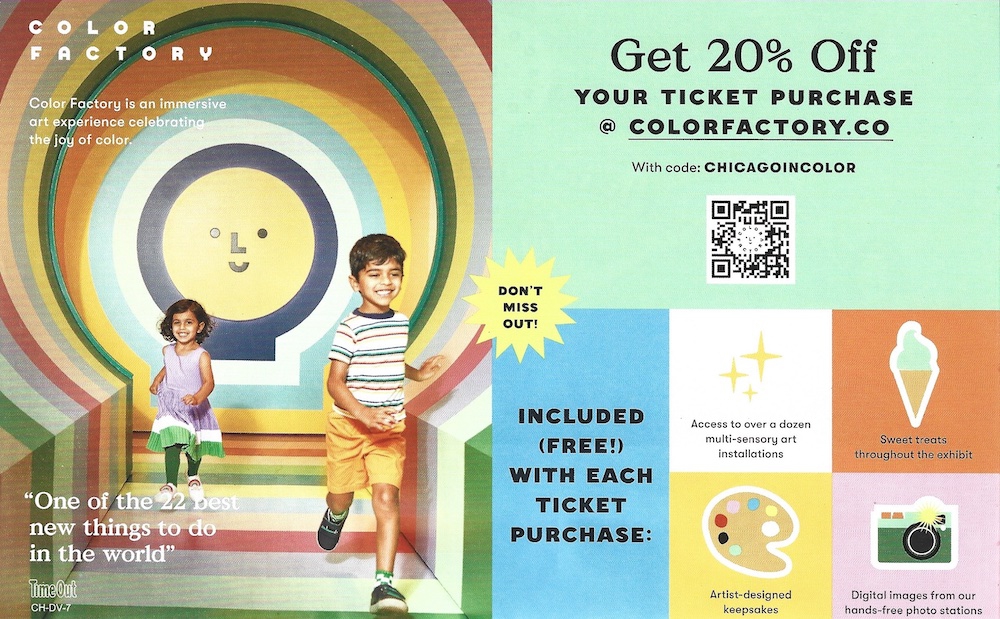 Chicago Exclusive Offers Coupons Mailer May 2023 Color Factory