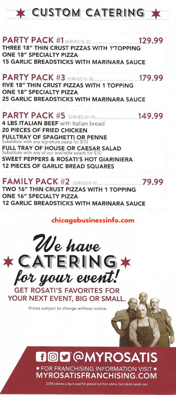 Rosati's Pizza Lincoln Park Chicago Menu Coupons 6