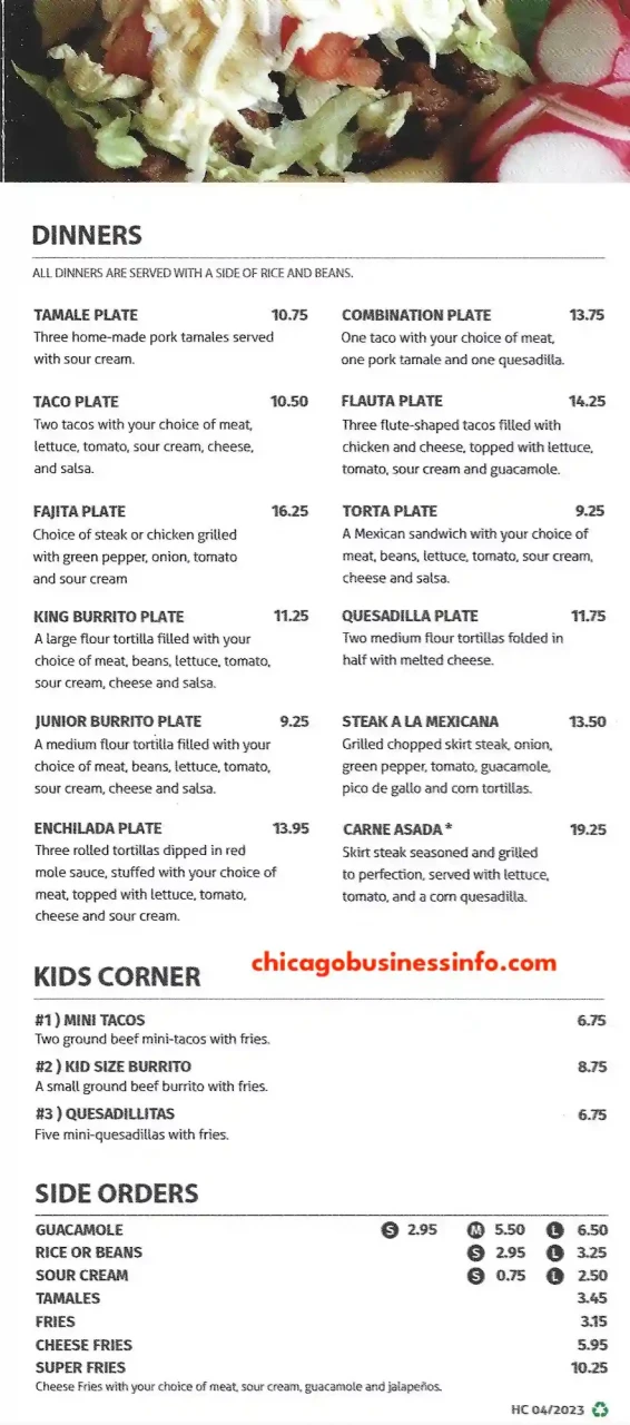 TBK Greektown Taco Burrito King Chicago Menu 3