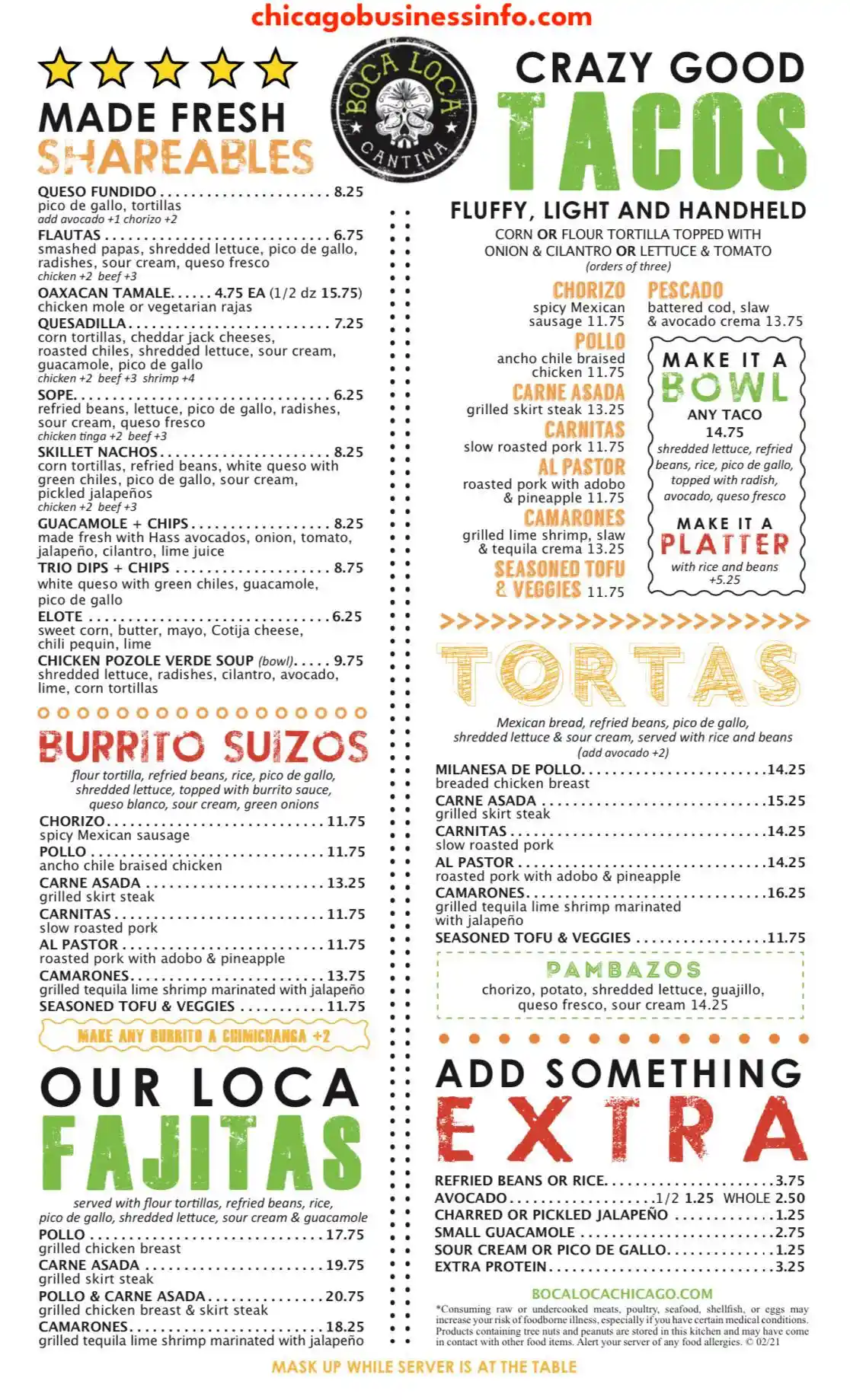 Boca Loca Chicago Menu 2