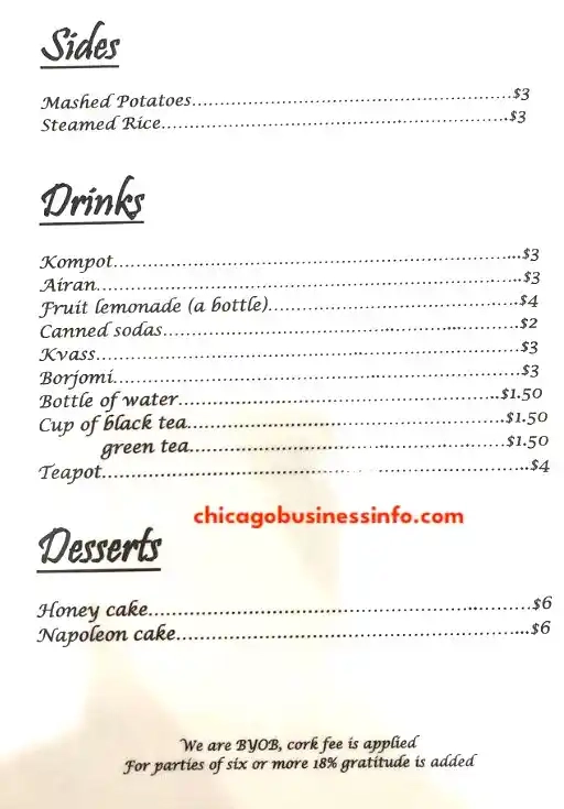 EuroAsia Restaurant Chicago Menu 3