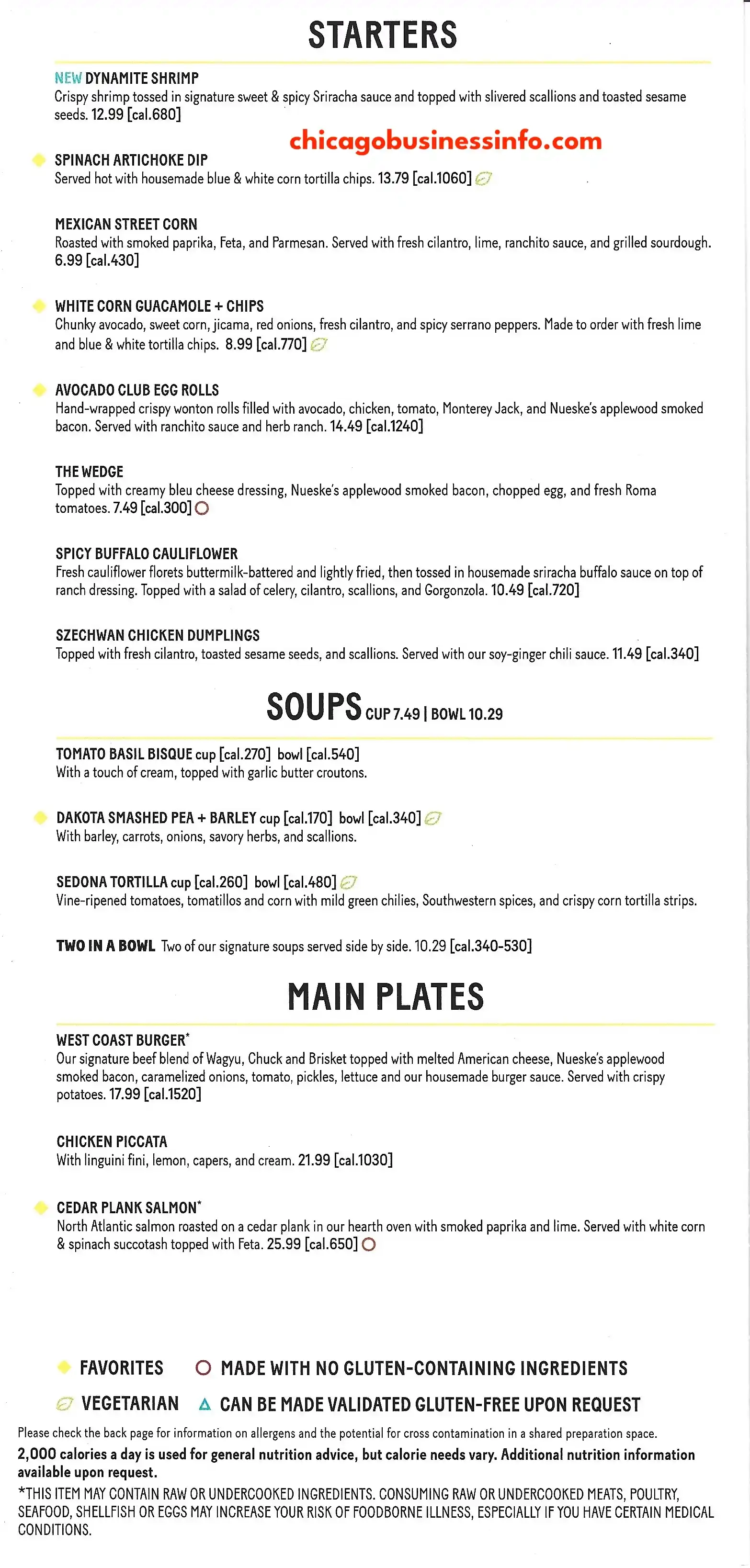 California Pizza Kitchen CPA Carry Out Menu 2
