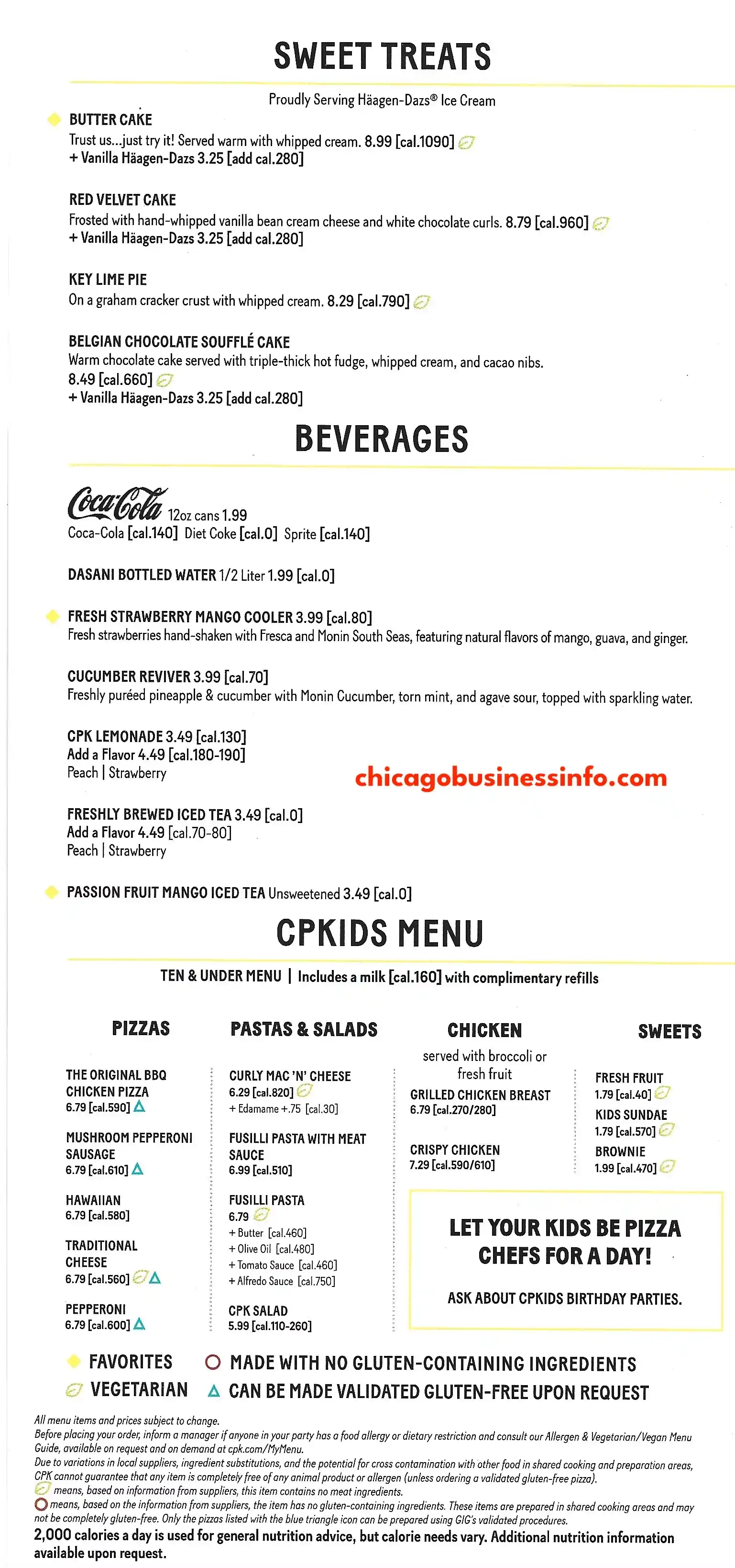 California Pizza Kitchen CPA Carry Out Menu 5