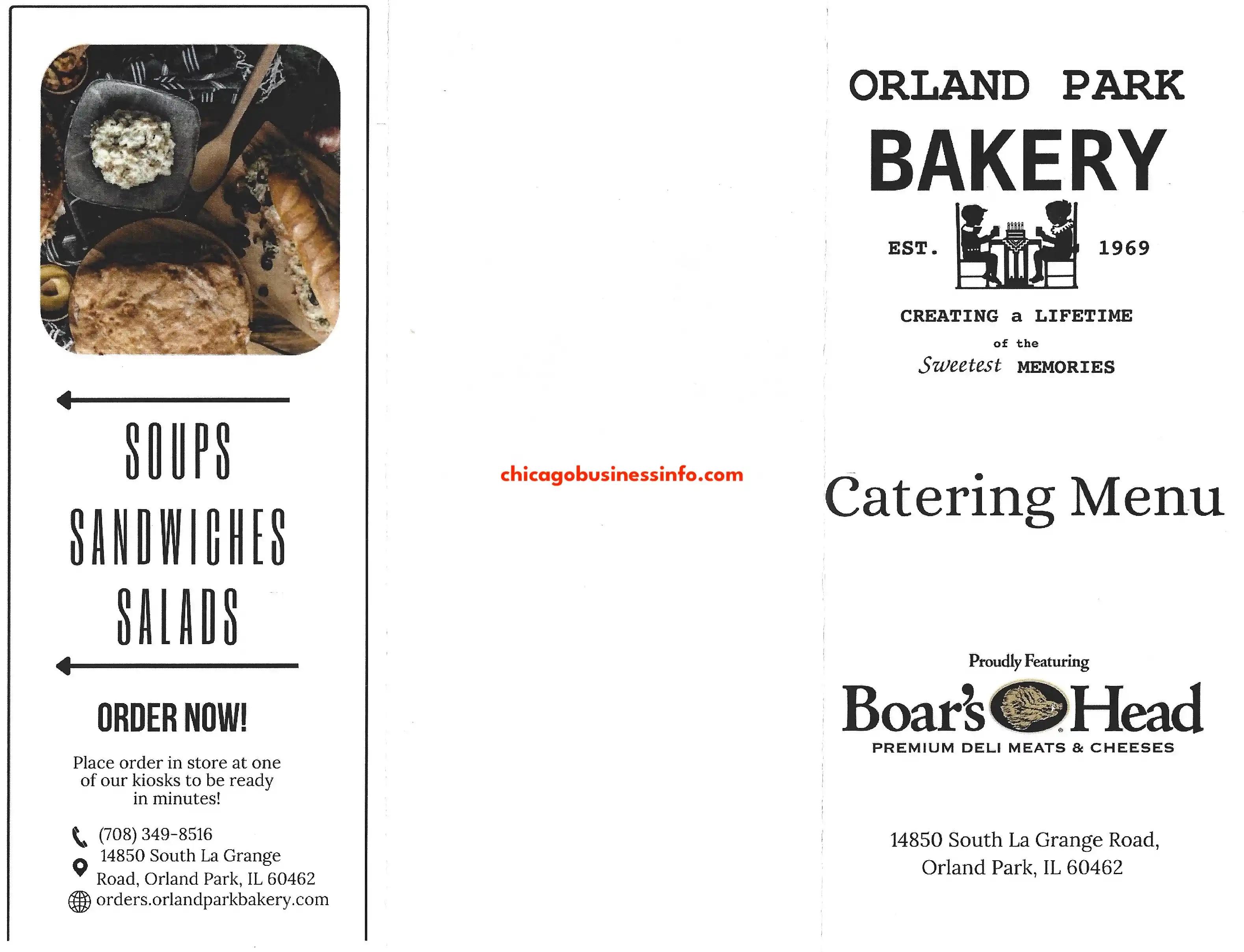 Orland Park Bakery Carry Out Catering Menu 1