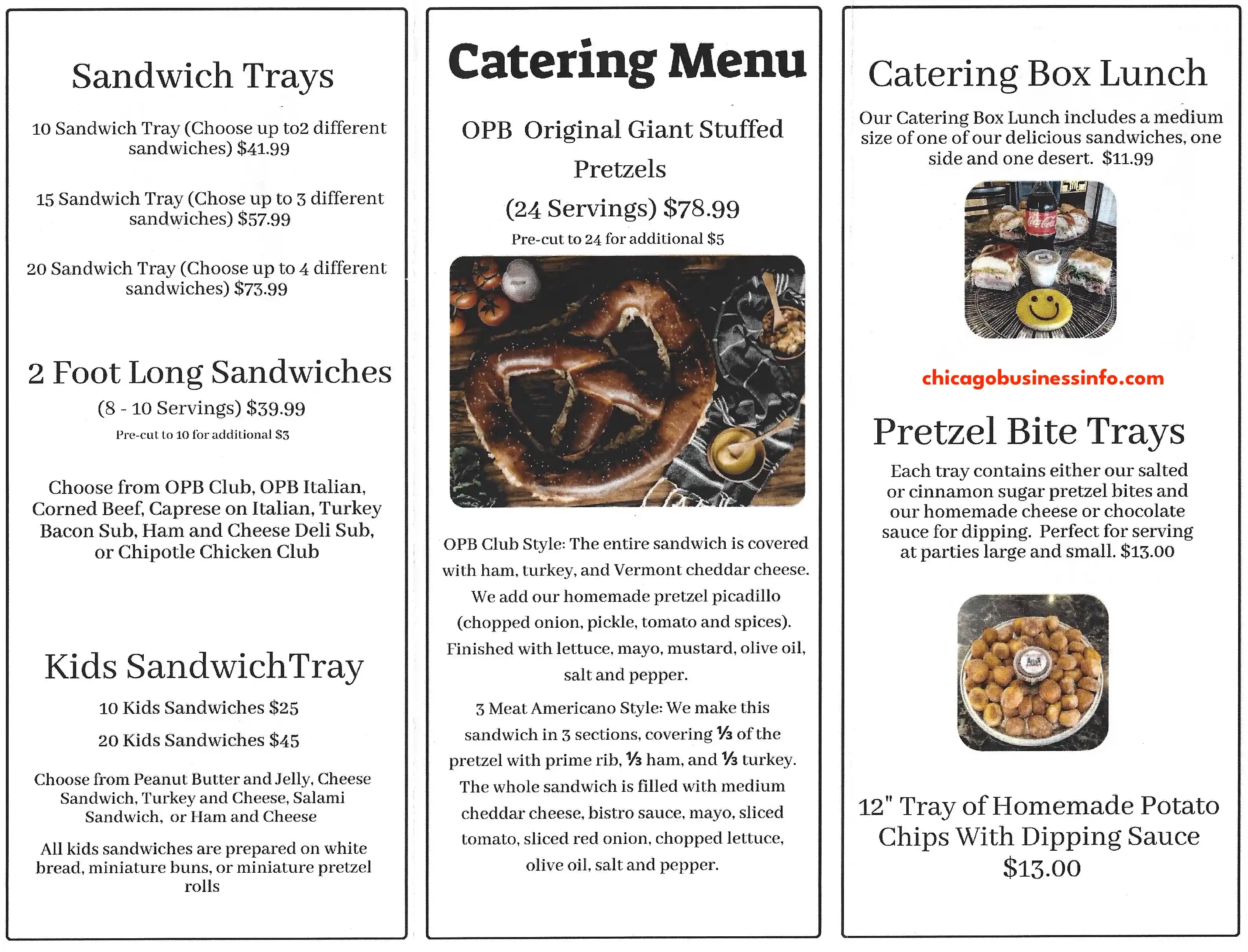 Orland Park Bakery Carry Out Catering Menu 2