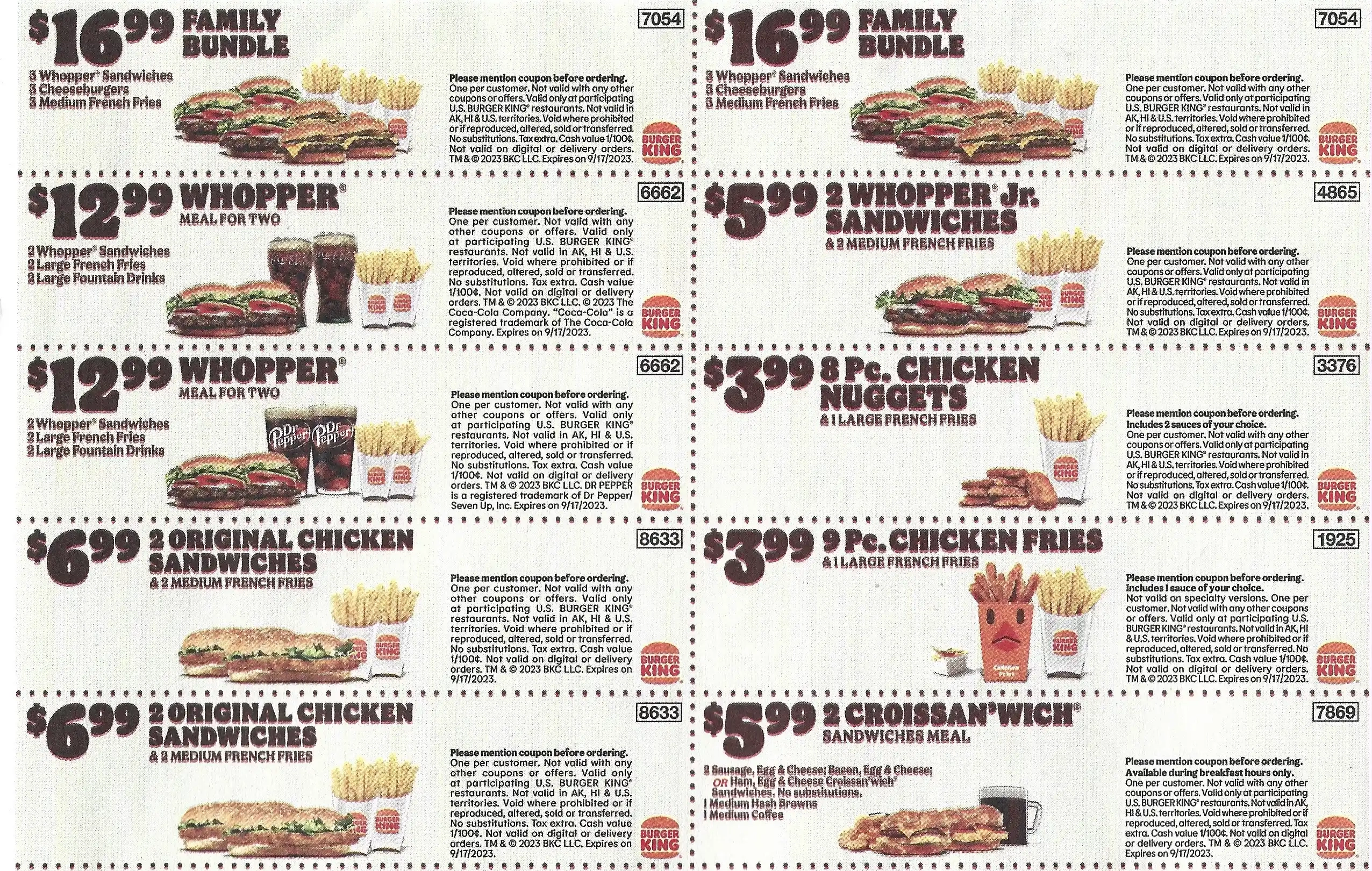 Burger King Store Coupons Expires 09/17/2023