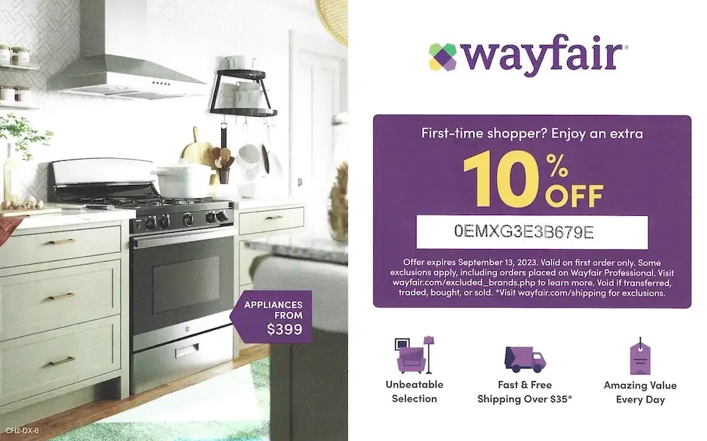 Chicago Exclusive Offers Mailer Wayfair 10 Percent Off Offer