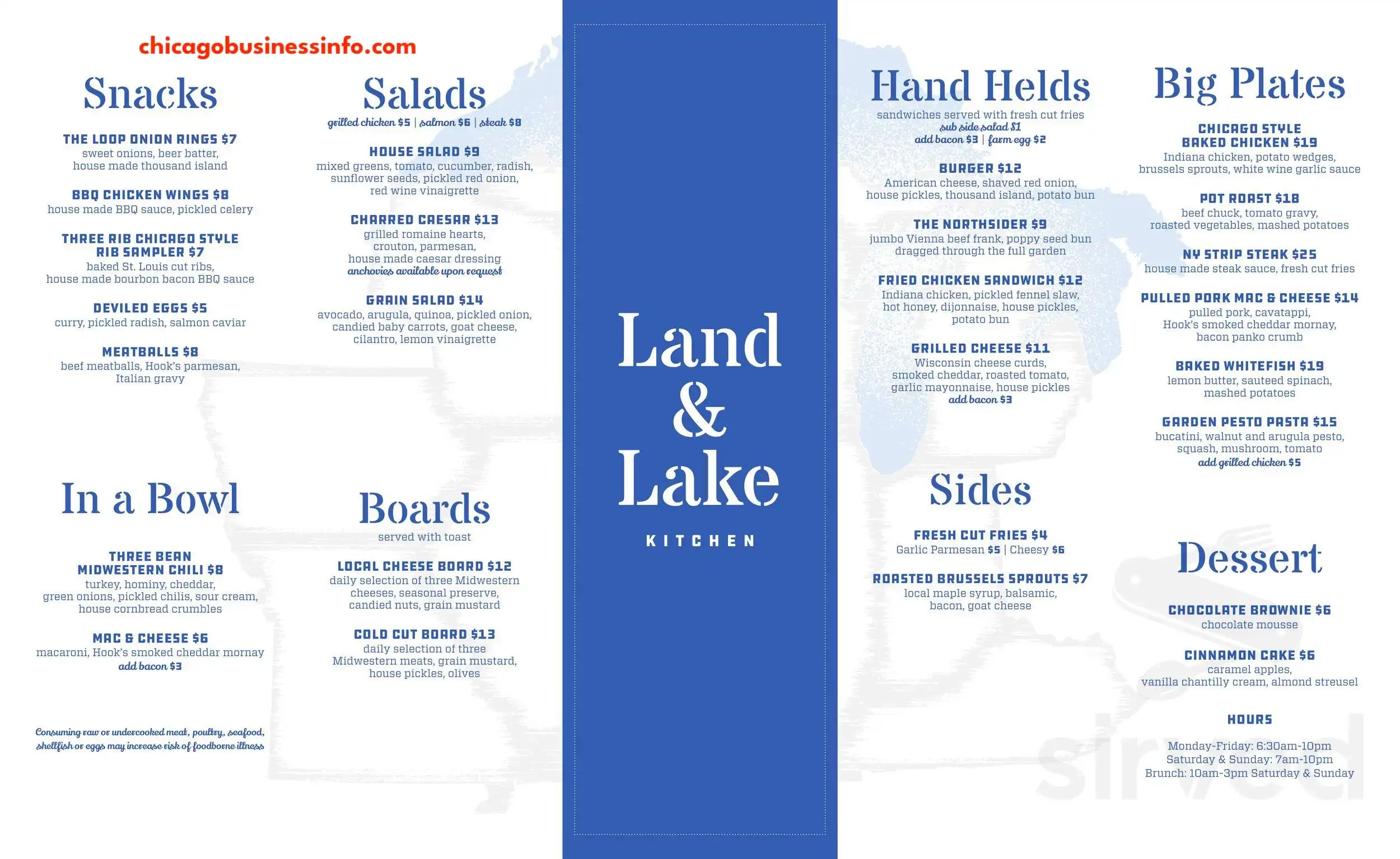 Land & Lake Andersonville Food Menu