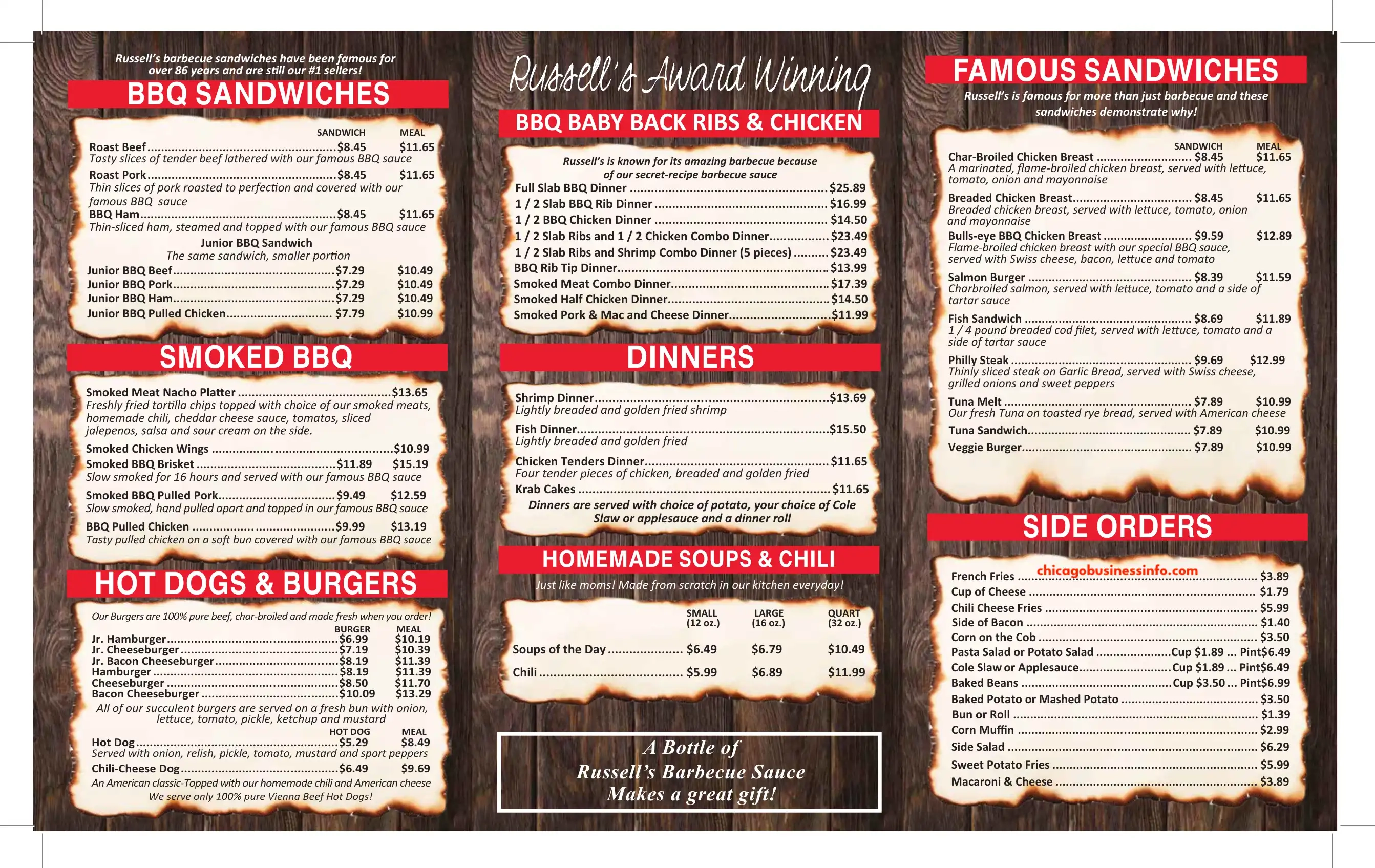 Russell's Barbecue Elmwood Park Menu 2