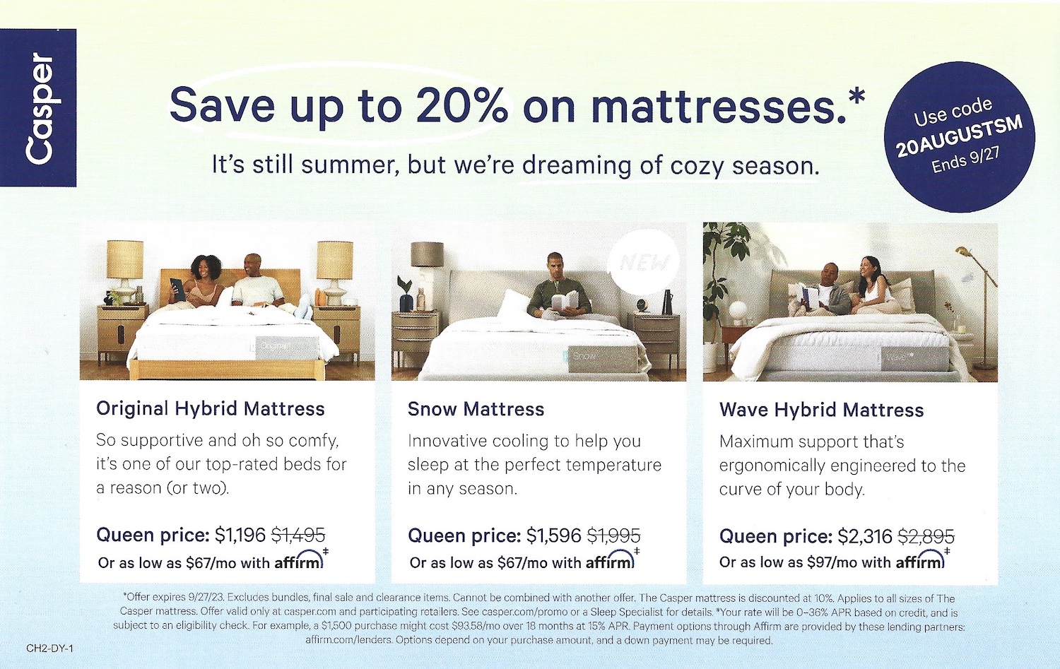 Chicago Exclusive Offers Coupons Mailer August 2023 Casper Save 20% On Mattresses