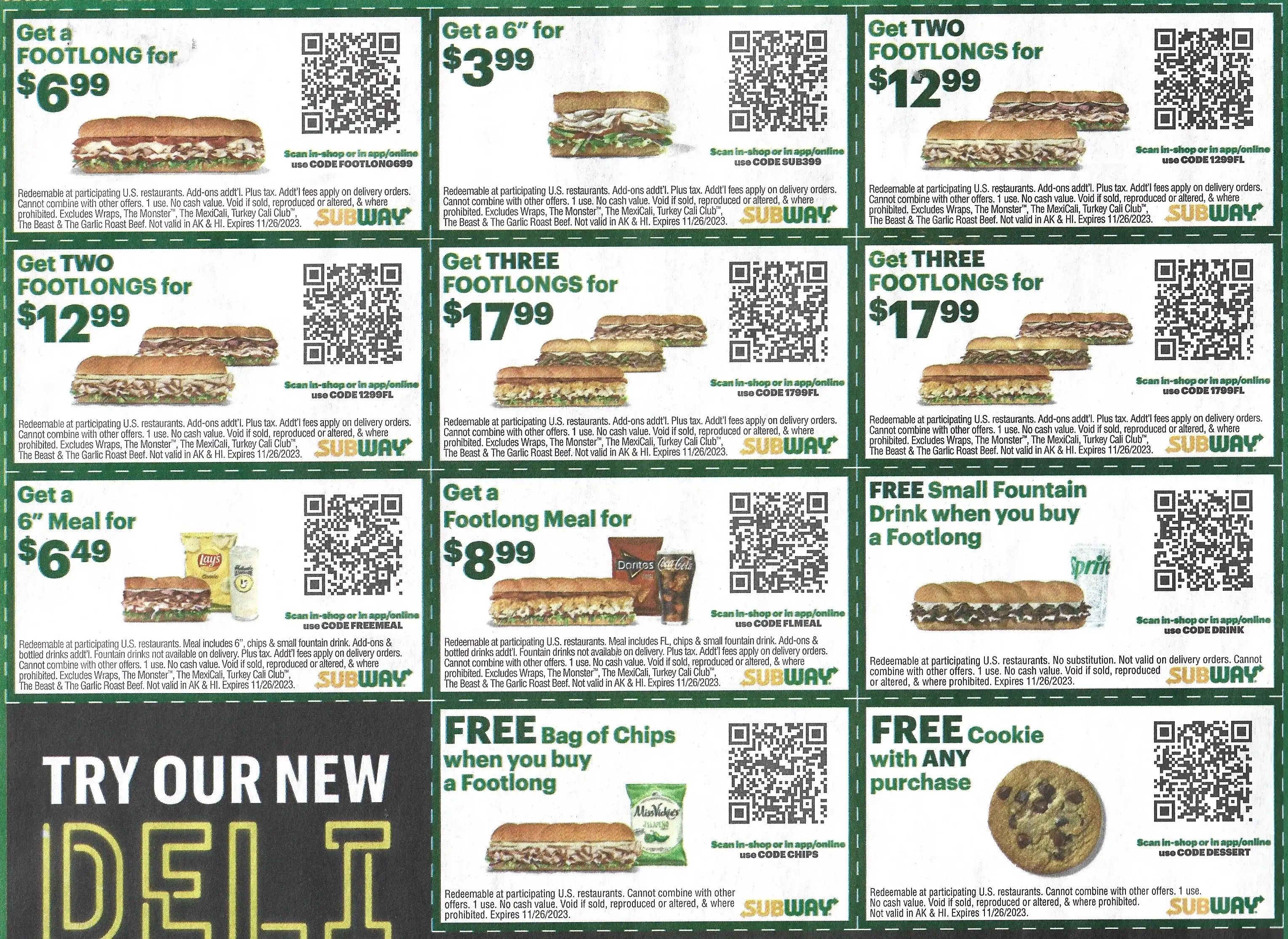 Best Subway Coupon Codes for November 2023, BOGO Subs!!