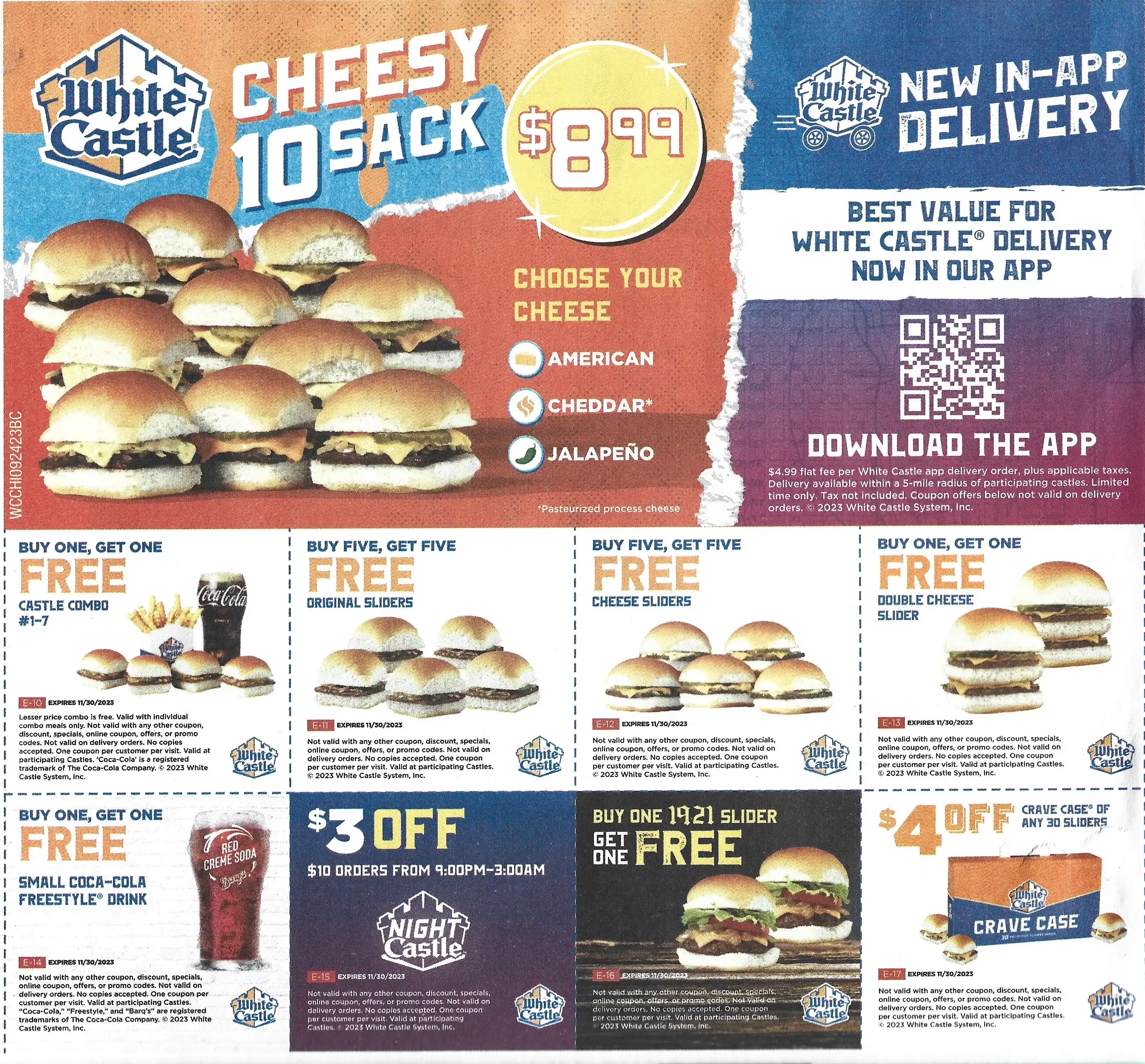 White Castle Printable Coupons - Expires 11/30/2023
