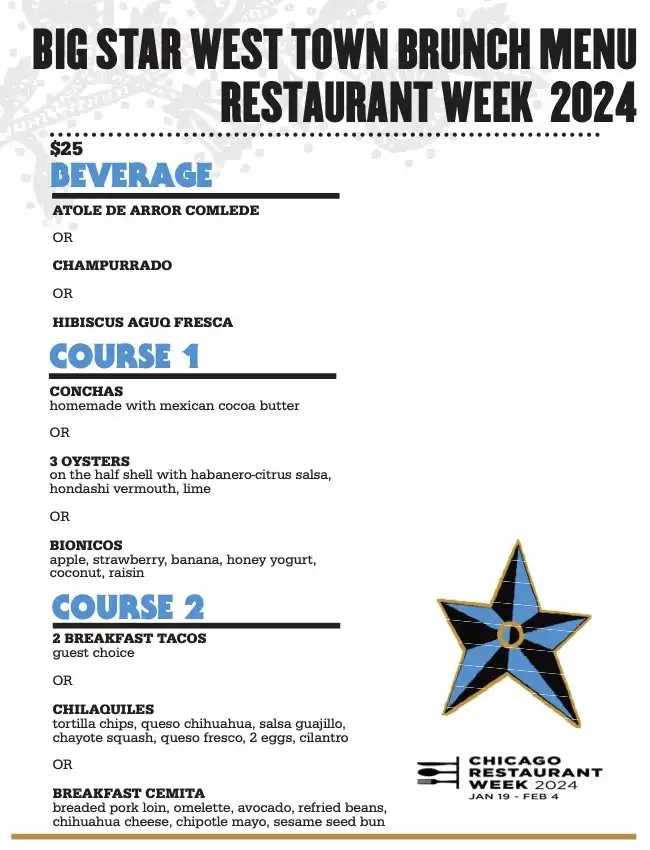 Chicago Restaurant Week 2024 Menu Big Star Mariscos Brunch