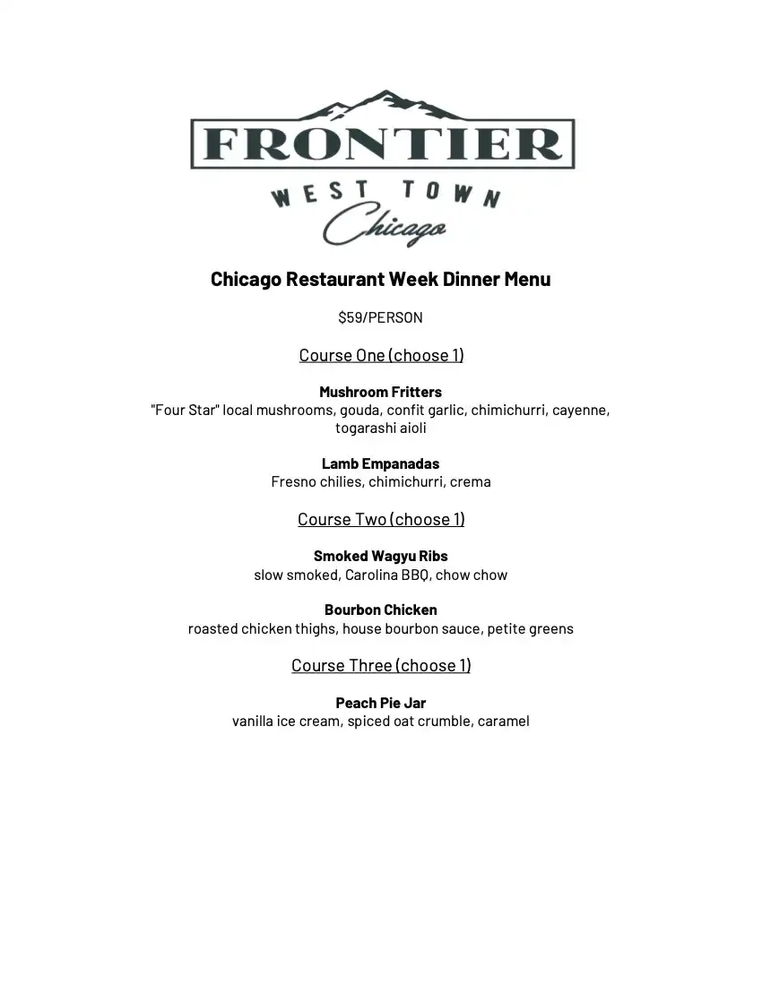 Chicago Restaurant Week 2024 Menu Frontier