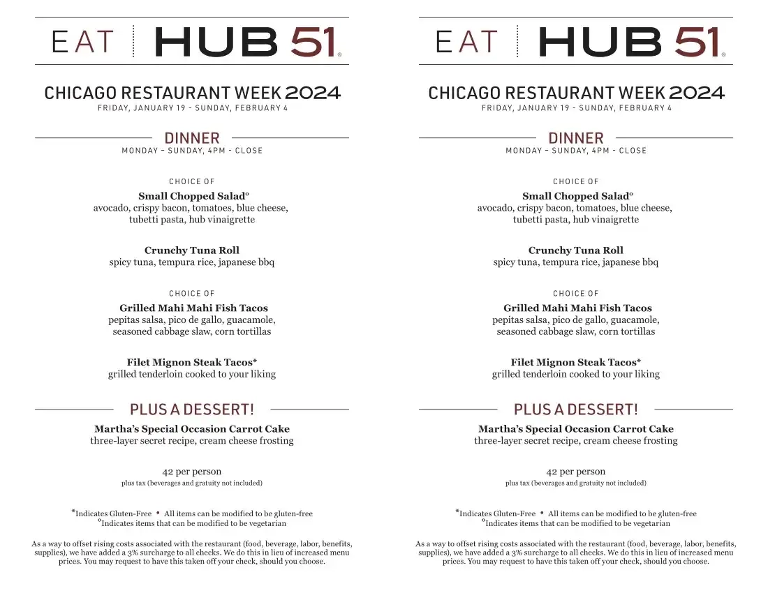 Chicago Restaurant Week 2024 Menu Hub 51 Dinner