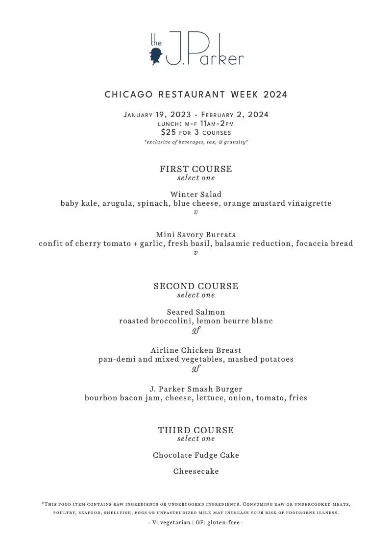 Chicago Restaurant Week 2024 Menu J Parker Lunch
