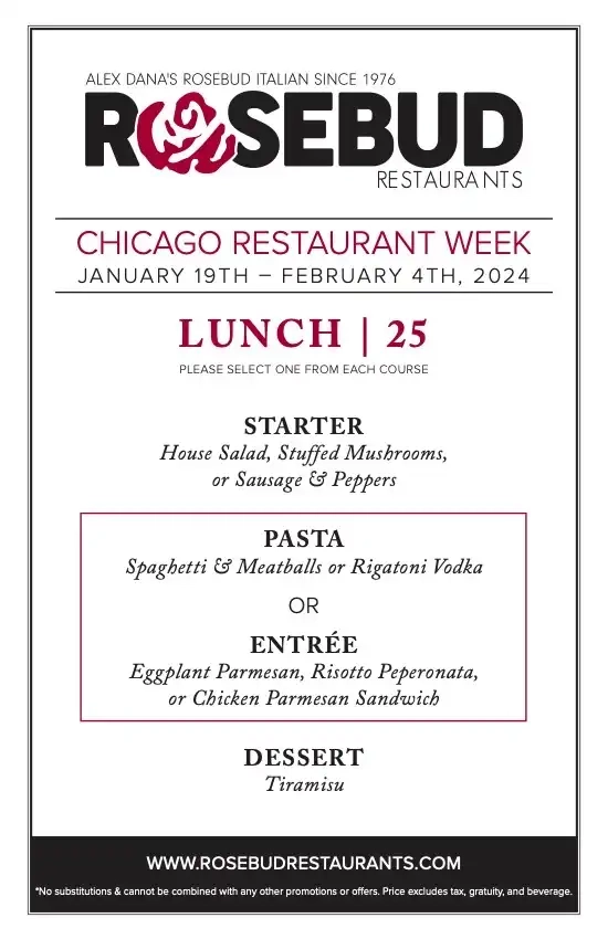 Chicago Restaurant Week 2024 Menu Rose Lunch