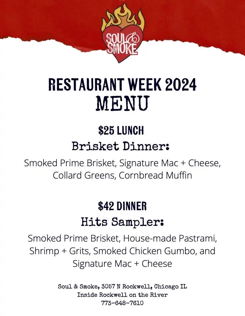 Chicago Restaurant Week 2024 Menu Soul And Smoke Dinner