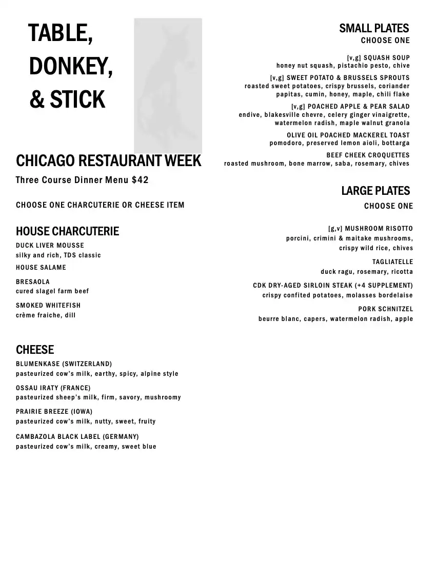 Chicago Restaurant Week 2024 Menu Table Donkey And Stick Dinner 1
