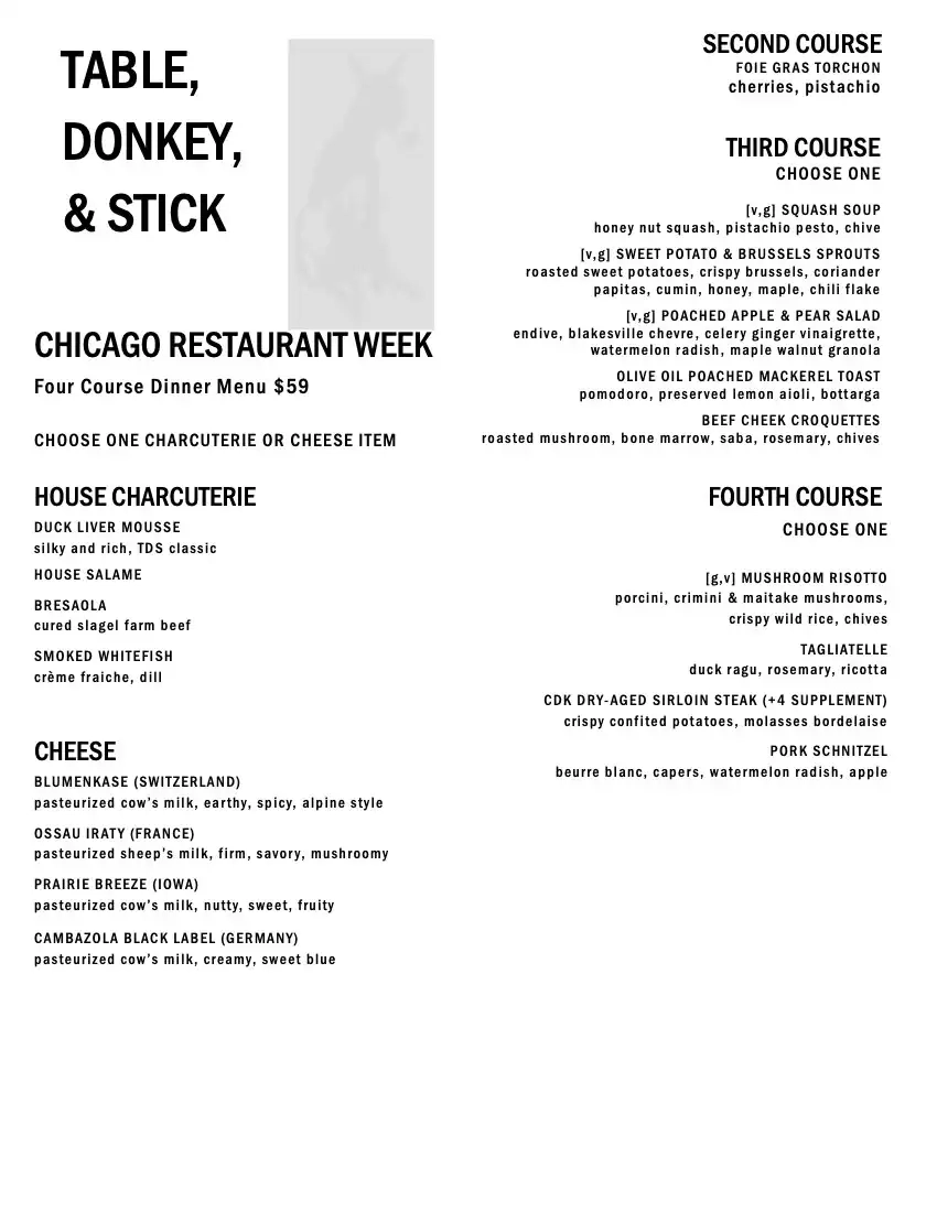 Chicago Restaurant Week 2024 Menu Table Donkey And Stick Dinner 2