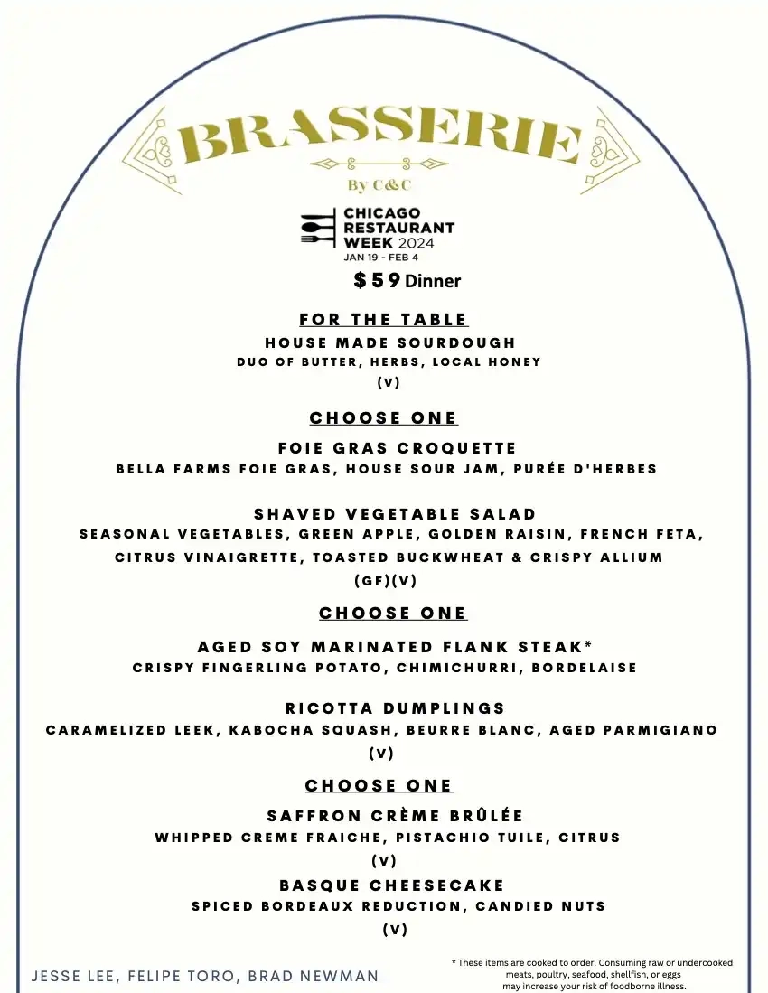 Chicago Restaurant Week 2024 Menu The Brasserie
