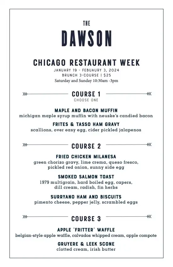 Chicago Restaurant Week 2024 Menu The Dawson Brunch