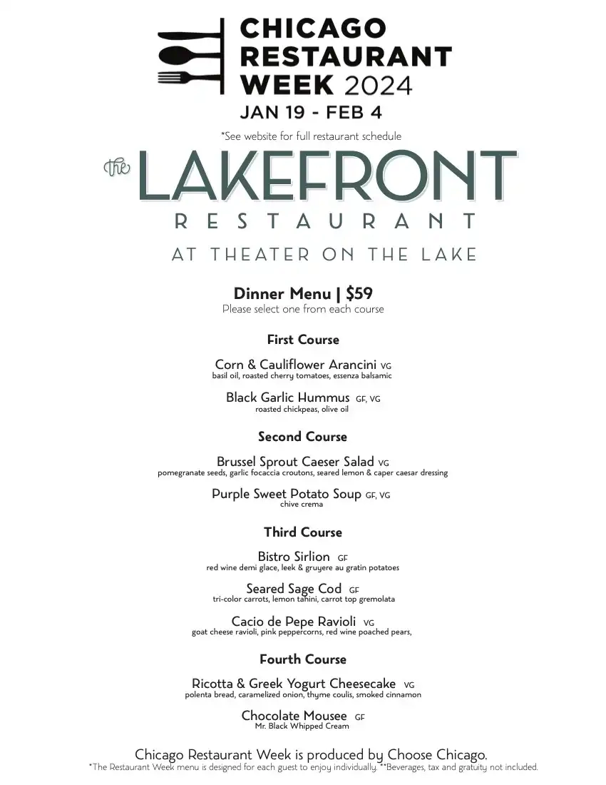 Chicago Restaurant Week 2024 Menu The Lakefront Restaurant