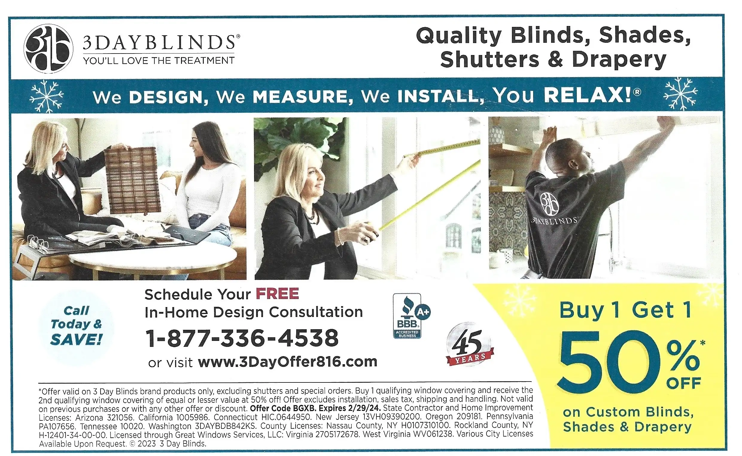 Chicago Exclusive Offers Coupons Mailer Holidays December 2023 3DayBlinds Deal