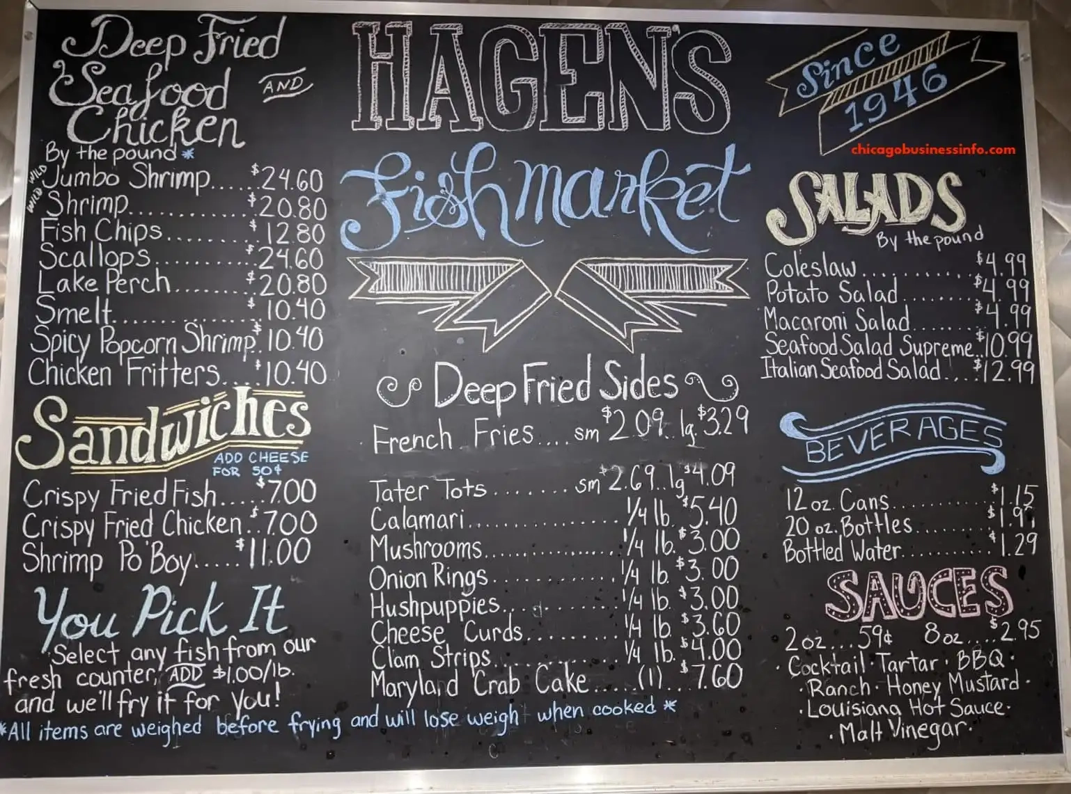 Hagen's Fish Market Chicago Menu 1