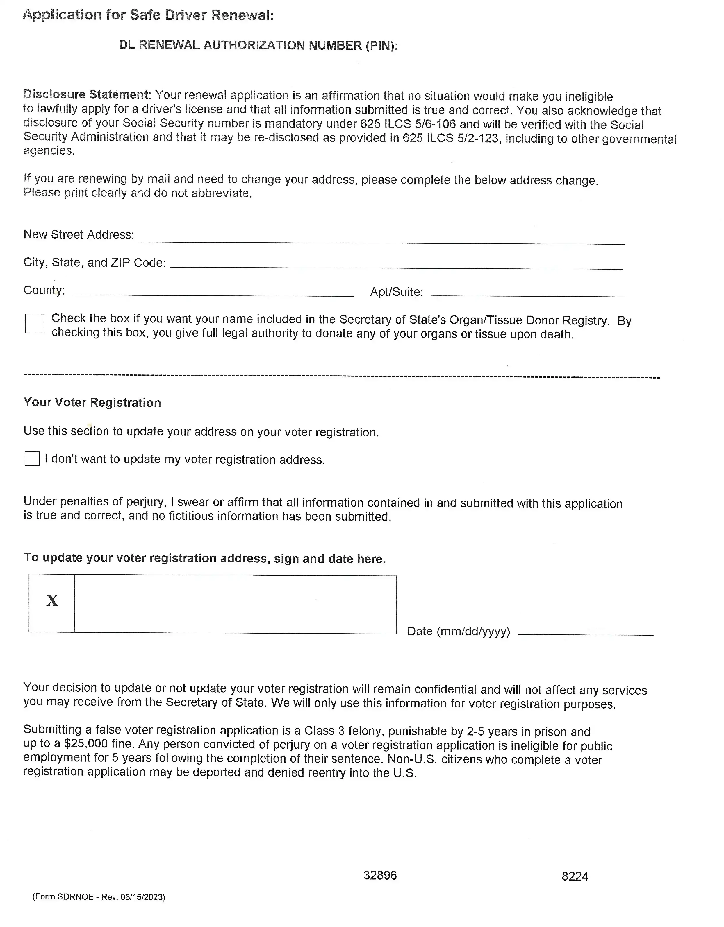 Office Of The Secretary Of State Driver Services Department - Online Driver's License Renewal Letter Back