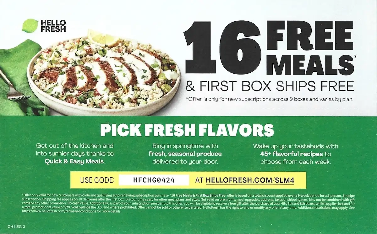 Chicago Exclusive Offers Coupons Mailer April 2024 Hello Fresh