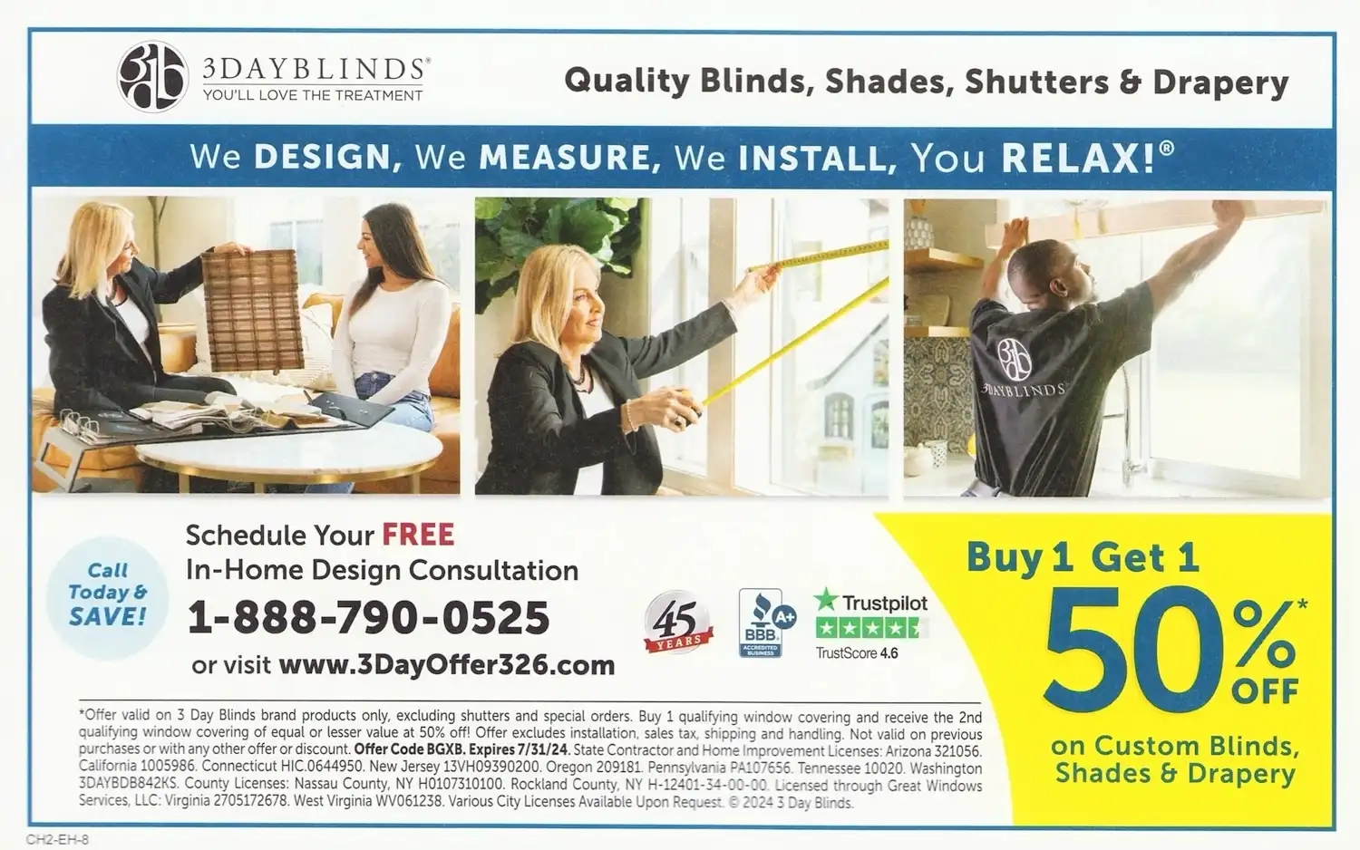 Chicago Exclusive Offers Coupons Mailer - May 2024 3DayBlinds