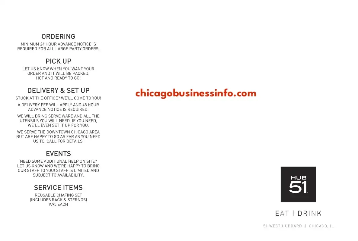 Hub 51 Chicago Catering Menu 1