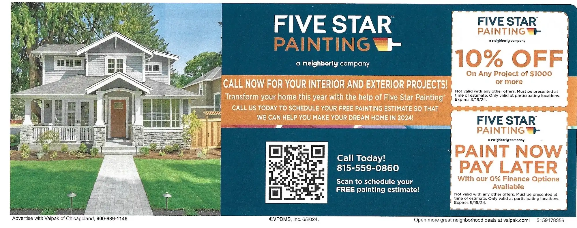 Valpak Mailer Coupons Chicago July 2024 Five Star Painting