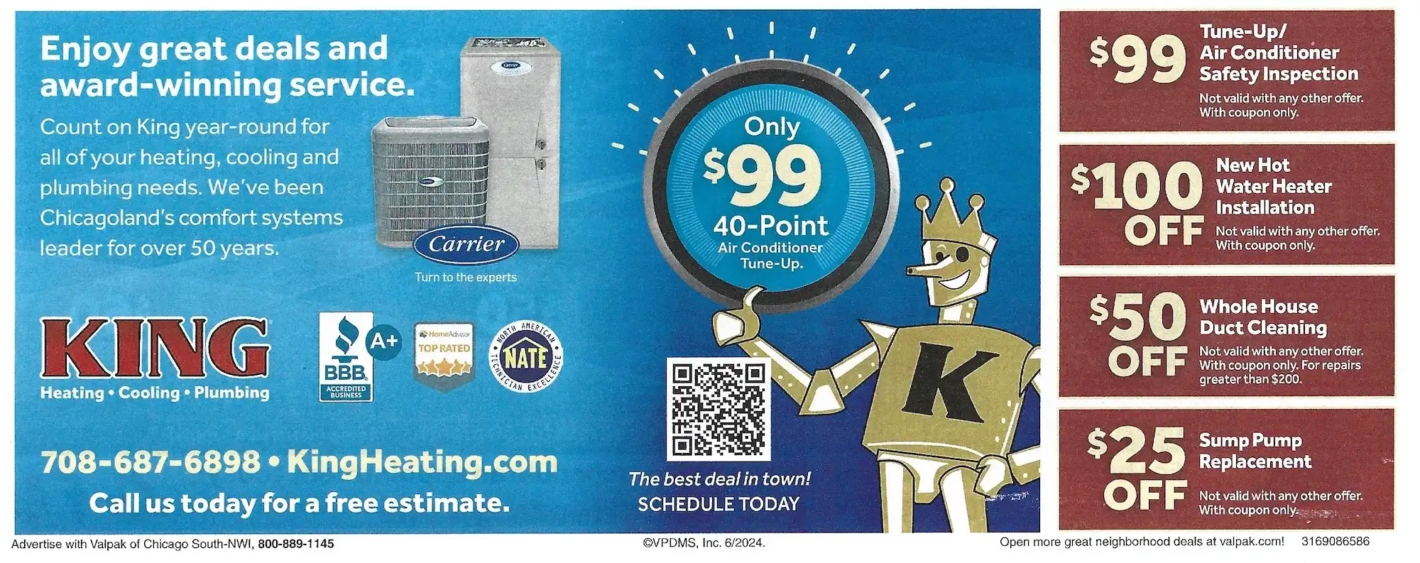 Valpak Mailer Coupons Chicago July 2024 King Heating Cooling Plumbing