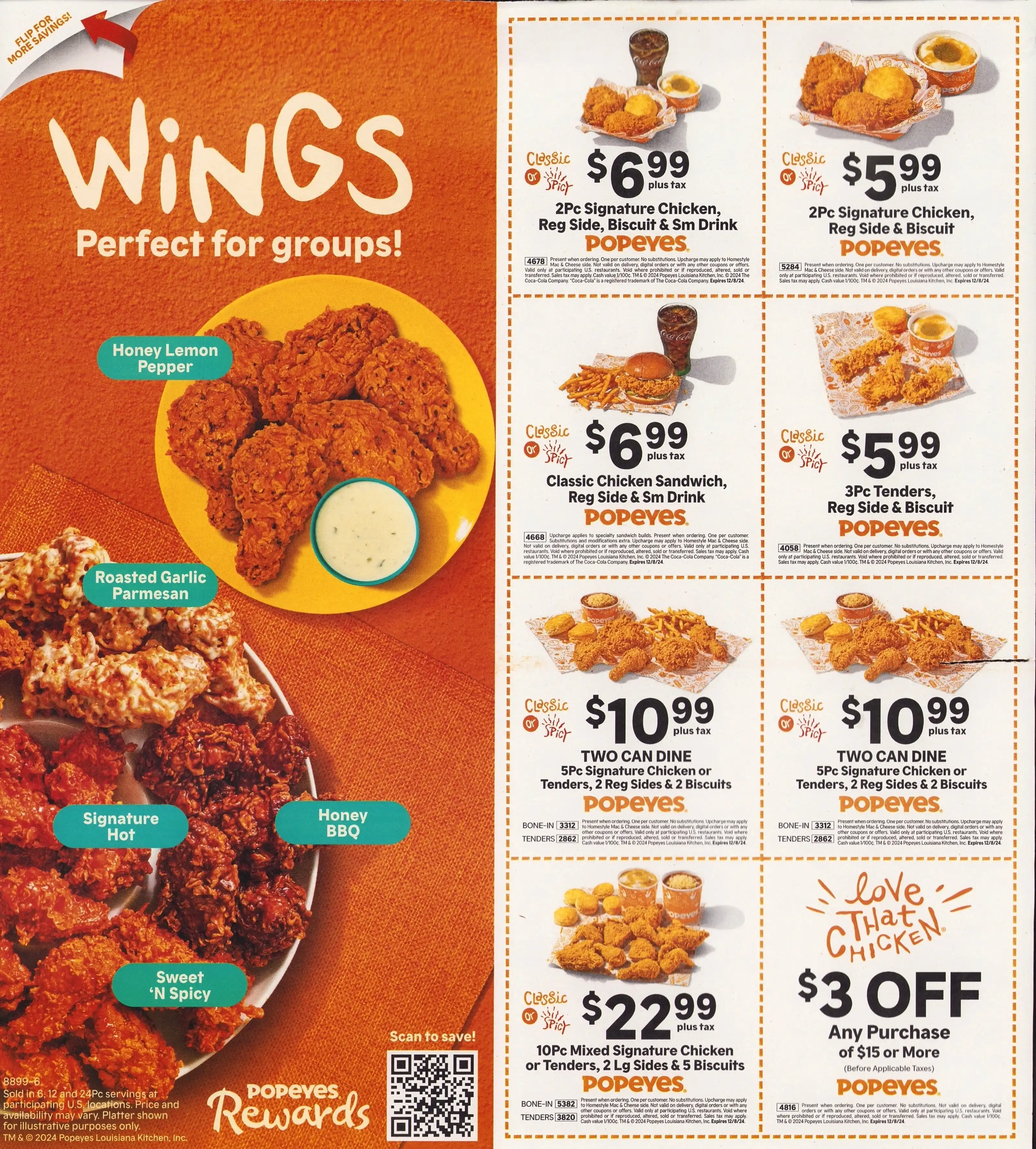 Popeyes Paper Coupons - Expires 12/08/2024