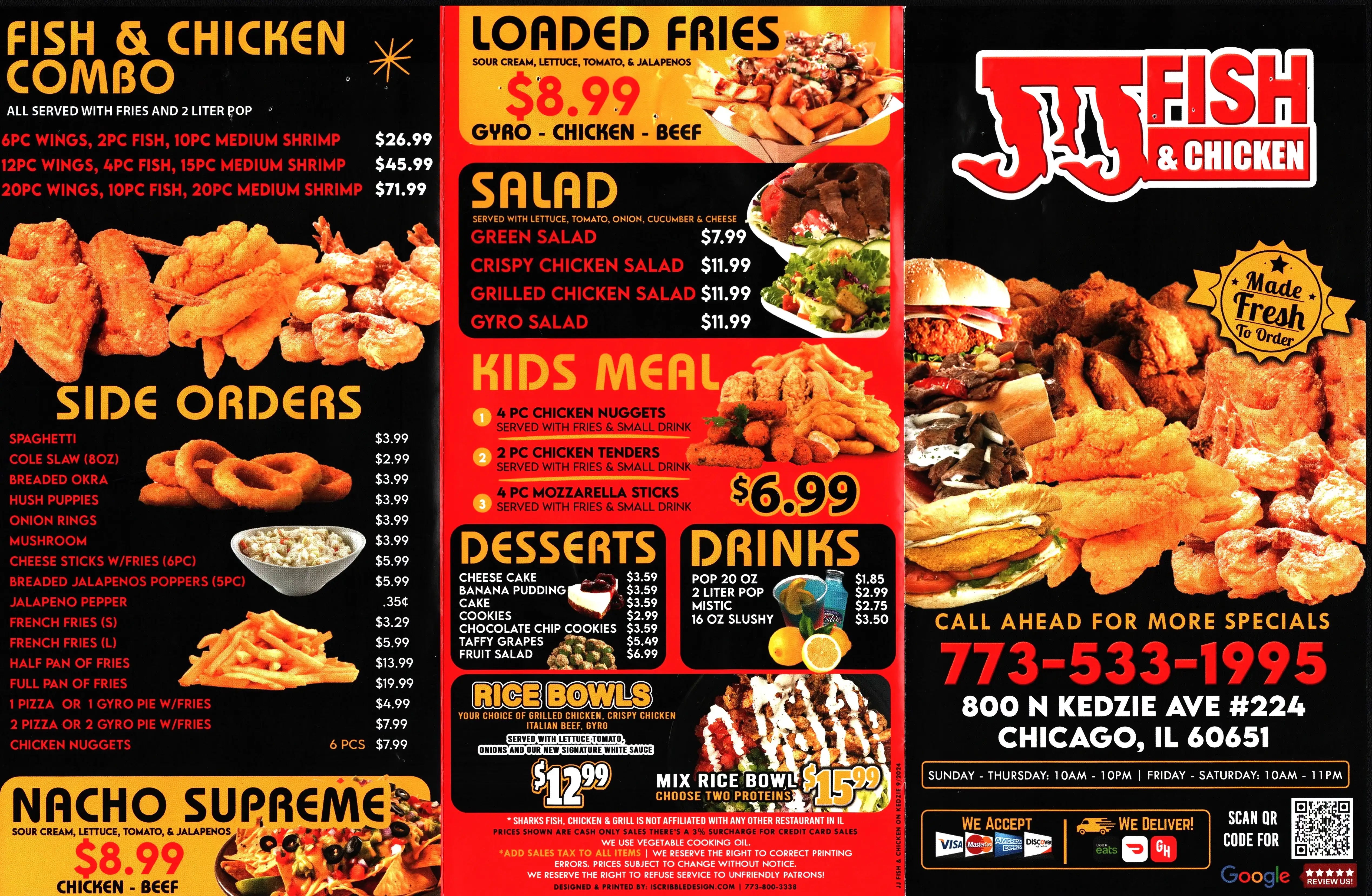 JJ Fish & Chicken (800 N Kedzie Ave) Carry Out Menus
