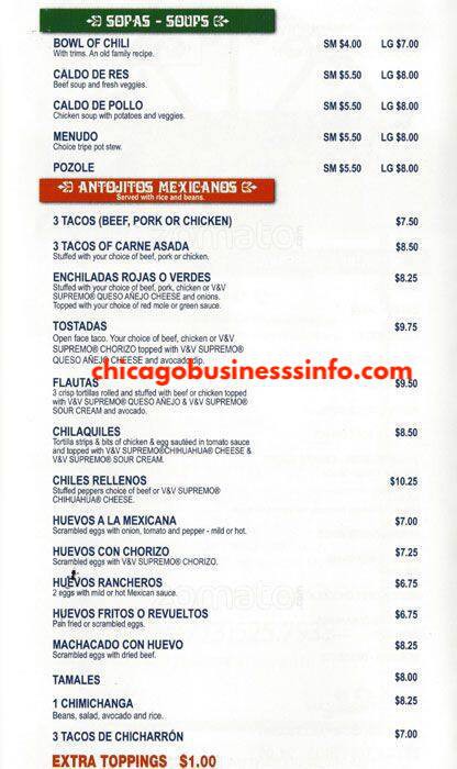 El presidente restaurante chicago menu 2