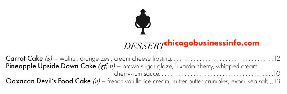 The whale chicago menu desserts